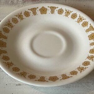 Corelle Butterfly Gold Saucers Set of 8 Vintage Retired 1970's
